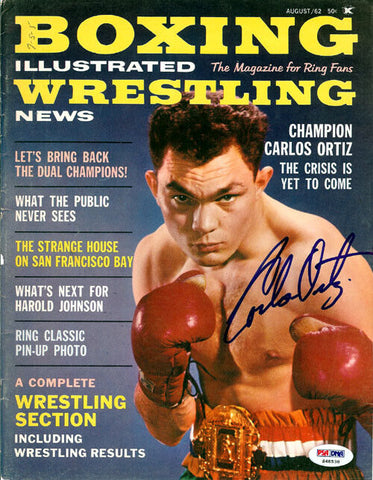 Carlos Ortiz Autographed Boxing Illustrated Magazine Cover PSA/DNA #S48538