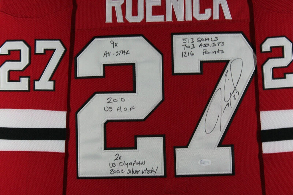 Jeremy Roenick Signed Chicago Blackhawks Red Jersey (JSA COA) 513 NHL Goals