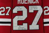JEREMY ROENICK Blackhawks Inscribed suede Signed Autographed Framed Jersey JSA