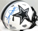 Tony Dorsett Autographed Dallas Cowboys Lunar Speed Mini Helmet- BA W Holo *Blue