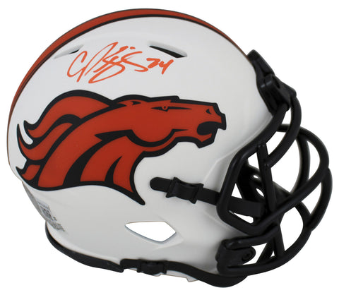 Broncos Champ Bailey Authentic Signed Lunar Speed Mini Helmet BAS Witnessed