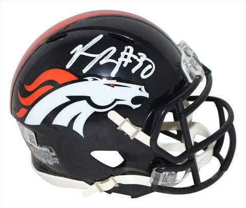 Phillip Lindsay Autographed Denver Broncos Speed Mini Helmet BAS 34309