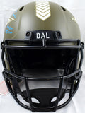 Roger Staubach Signed Cowboys F/S Salute to Service Speed Auth Helmet-BAW Holo