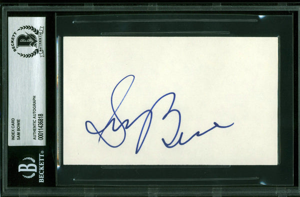 Blazers Sam Bowie Authentic Signed 3x5 Index Card Autographed BAS Slabbed
