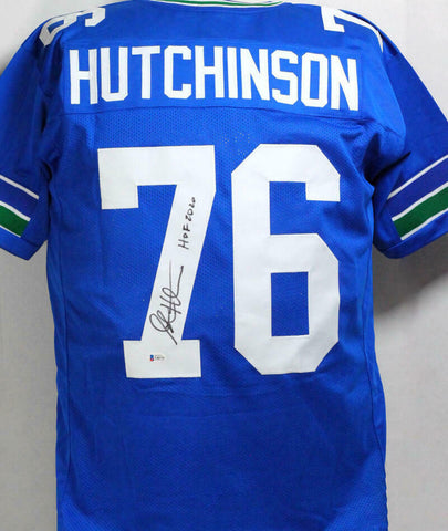 Steve Hutchinson Autographed Blue Pro Style Jersey With HOF- Beckett COA *7