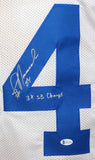 Jay Novacek Autographed White Pro Style Jersey w/ 3x SB Champs- Beckett W*Silver