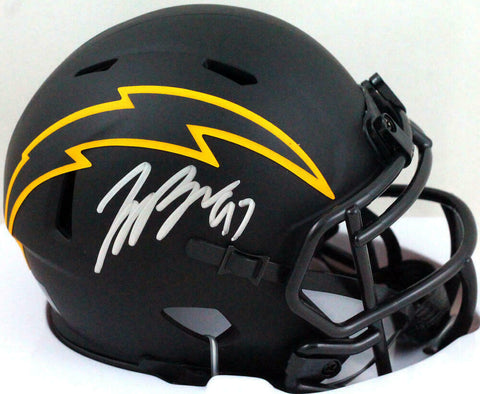 Joey Bosa Autographed LA Chargers Eclipse Speed Mini Helmet- Beckett W *Silver