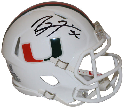 Ray Lewis Autographed Miami Hurricanes Speed Mini Helmet Beckett 36220
