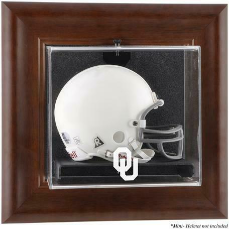 Oklahoma Sooners Brown Framed Wall-Mountable Mini Helmet Display Case - Fanatics