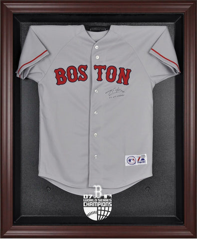 Boston Red Sox 2007 World Series Champs Mahogany Framed Logo Jersey Display Case