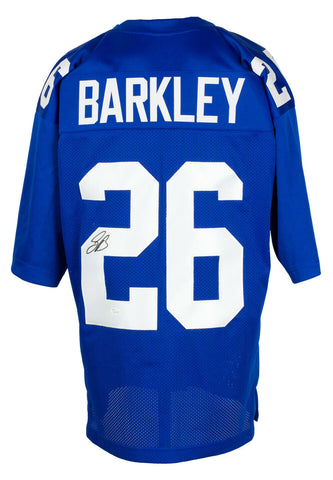 Saquon Barkley Signed Custom New York Blue Football Jersey JSA