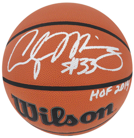 Alonzo Mourning Signed Wilson Indoor/Outdoor NBA Basketball w/HOF 2014 -(SS COA)