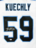 Luke Kuechly Autographed White Pro Style Jersey- Beckett W *Silver *5