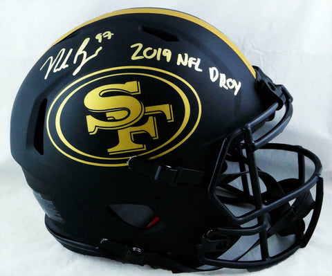 Nick Bosa Signed SF 49ers F/S Eclipse Authentic Helmet w/Insc - Beckett W *Gold