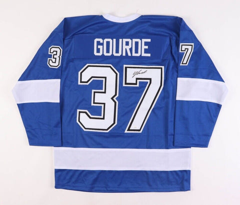 Yanni Gourde Signed Tampa Bay Lightning Jersey (JSA) Back to Back Stanley Cups