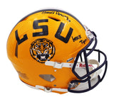 Harold Perkins Signed LSU Tigers Speed Authentic Yellow Helmet with Geaux Tigers