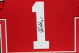 JUSTIN FIELDS (OSU red SKYLINE) Signed Autographed Framed Jersey JSA