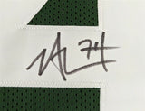 Nick Mangold Signed New York Jets Green Jersey (JSA COA) 7xPro Bowl Center