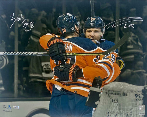 LEON DRAISAITL / ZACH HYMAN Autographed Oilers 16" x 20" Photo FANATICS