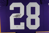 ADRIAN PETERSON (Vikings purple TOWER) Signed Autographed Framed Jersey Beckett