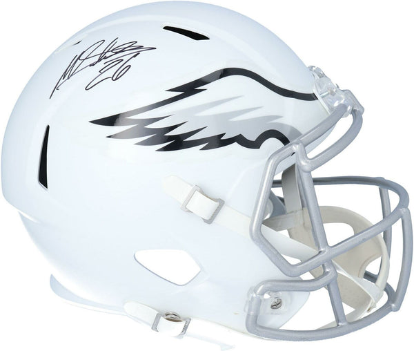 Miles Sanders Eagles Signed Flat White Alternate Revolution Replica Helmet