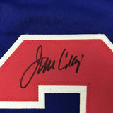 FRAMED Autographed/Signed JIM CRAIG 33x42 Blue USA Hockey Jersey JSA COA Auto