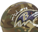 PATRICK QUEEN Autographed Baltimore Ravens Mini Camo Helmet FANATICS