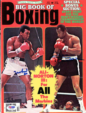 Muhammad Ali & Ken Norton Autographed Signed Big Book Of Boxing PSA/DNA S01535
