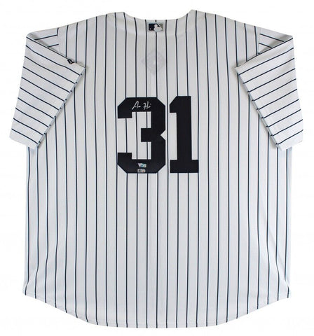 Aaron Hicks Signed Yankees Majestic Jersey (Fanatics & MLB) New York Outfielder