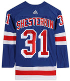 IGOR SHESTERKIN Autographed "NHL Debut 1/7/20" Rangers Authentic Jersey FANATICS