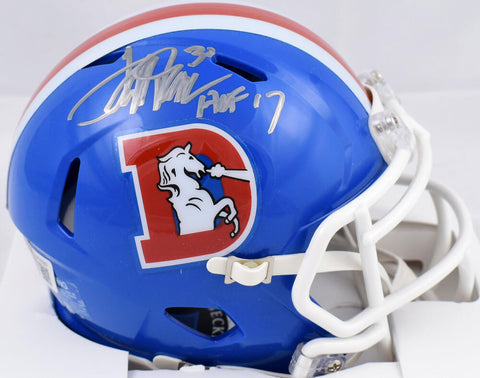 Terrell Davis Signed Broncos 75-96 Speed Mini Helmet w/HOF- Beckett W Hologram