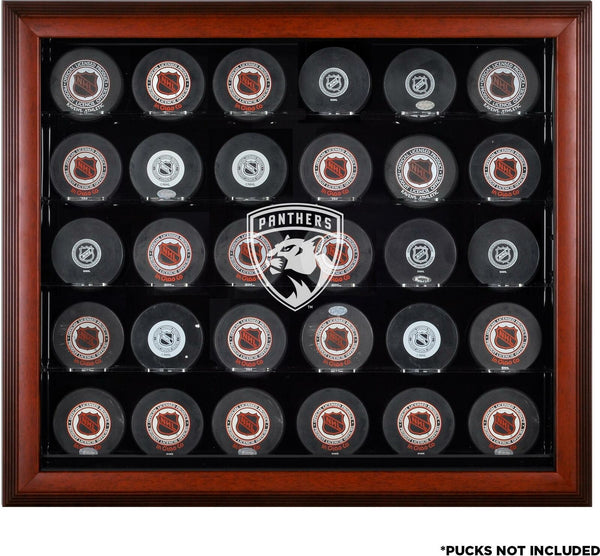 Panthers 30-Puck Mahogany Display Case - Fanatics
