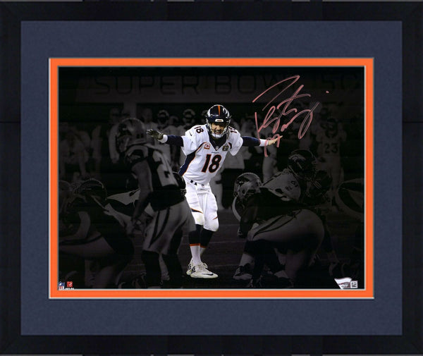 Frmd Peyton Manning Broncos Signed 11" x 14" SB 50 Spotlight at The Line Photo