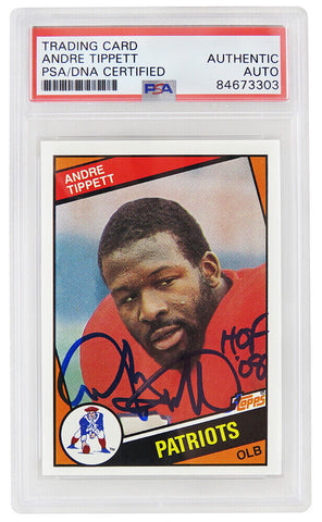 Andre Tippett autographed Patriots 1984 Topps RC Card #143 w/HOF'08 - (PSA/DNA)