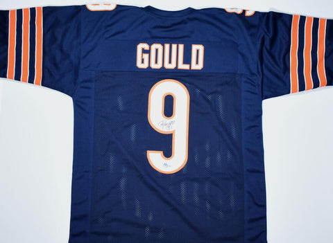 Robbie Gould Autographed Blue Pro Style Jersey- Beckett W Hologram *Black