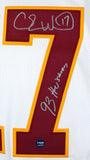 Charlie Ward Autographed White College Style Jersey w/Heisman-Prova *Silver
