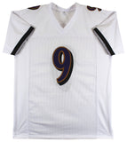Justin Tucker Authentic Signed White Pro Style Jersey Autographed BAS Witnessed