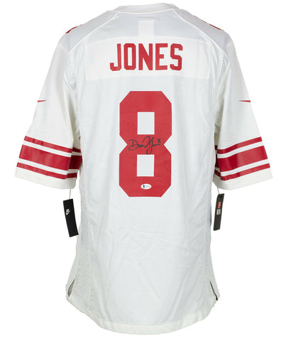 Daniel Jones Signed New York Giants White Nike Football Jersey BAS ITP
