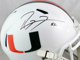 Ray Lewis Signed Miami Hurricanes F/S Riddell Speed Helmet - Beckett Auth *Black
