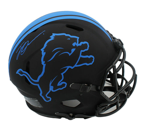 Jeff Okudah Signed Detroit Lions Speed Authentic Eclipse NFL Helmet
