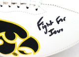 Aj Epenesa Autographed Iowa Hawkeyes Logo Football w/ FFI - Beckett W*Black