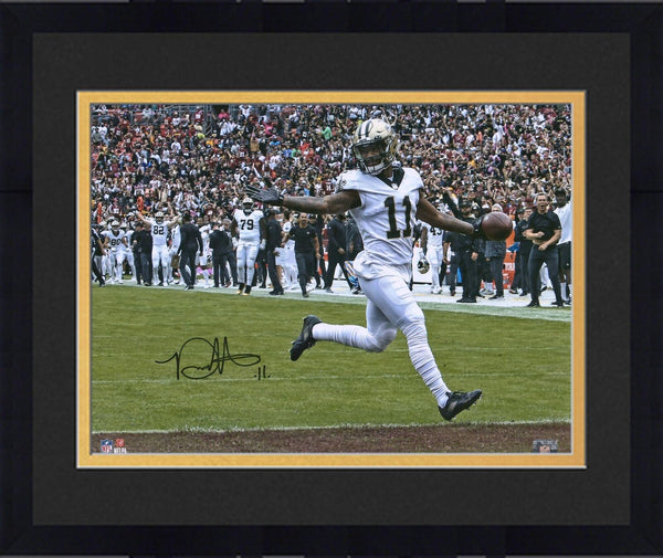 Framed Deonte Harris New Orleans Saints Signed 16x20 Endzone Photo