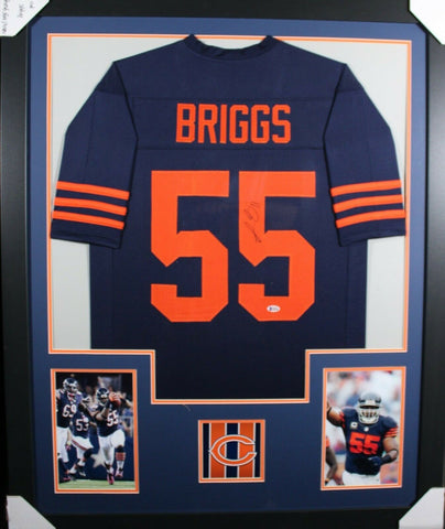 LANCE BRIGGS (Bears throwback TOWER) Signed Autographed Framed Jersey JSA