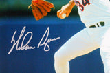 Nolan Ryan Autographed TX Rangers 8x10 Pitching Photo- AIV Holo/ Ryan Holo *Sil