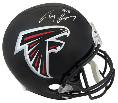 Tony Gonzalez Signed Falcons Riddell (03-19) F/S Rep Helmet (White Ink)(SS COA)