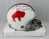 Orenthal James (OJ) Simpson Signed Bills 65-73 Mini Helmet w/ HOF- JSA W Auth *B