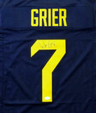 Will Grier Autographed Blue College Style Jersey - JSA W Auth *Black