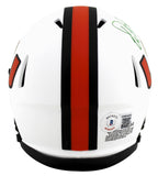 Warren Sapp "91 Champs" Signed Lunar Speed Mini Helmet w/ Green Sig BAS Witness