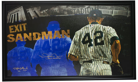 Mariano Rivera Yankees Signed Framed 25x44 Enter Sandman Holland Canvas Steiner