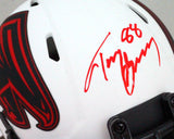 Tony Gonzalez Autographed Falcons Lunar Speed Mini Helmet- Beckett W *Dark Red